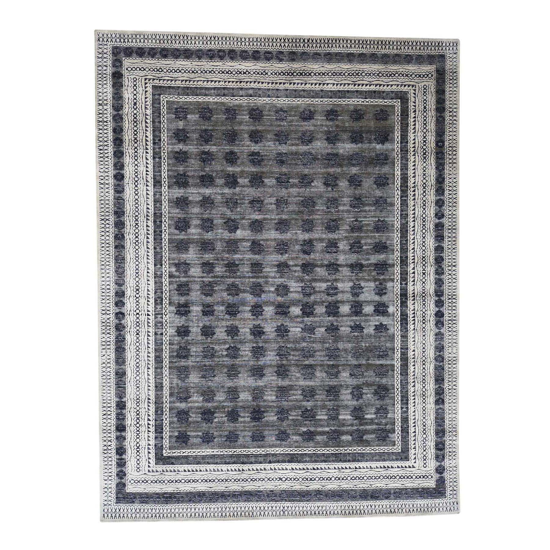 N/A Silk Hand-Knotted Area Rug 9'0